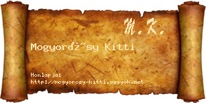 Mogyorósy Kitti névjegykártya